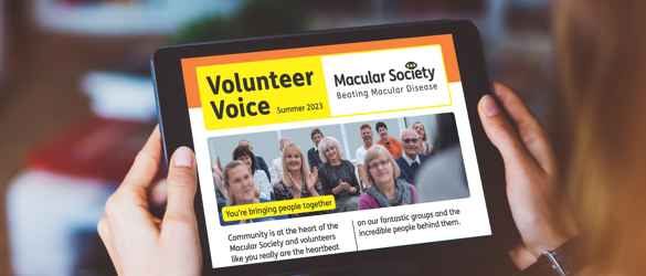 Volunteer Voice magazine on tablet