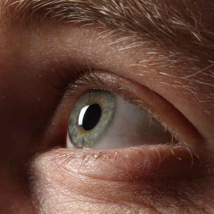 Close up of eye looking up